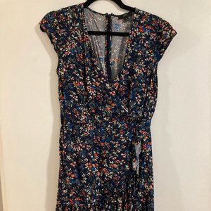 J Crew faux wrap mini dress with ruffle skirt